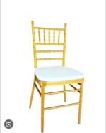 White Chiavari Wedding & Event Chair with Cushioned Seat - Image 2